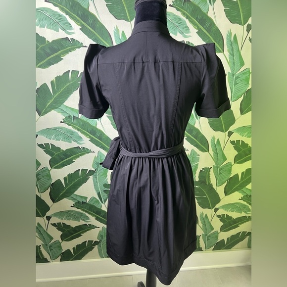 DVF Women’s Black Steeple Wrap Dress Short Sleeve 4 - Picture 6 of 8